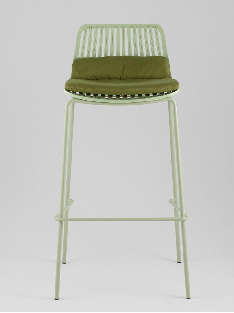 Барный стул Лорвин с подушкой зелёный