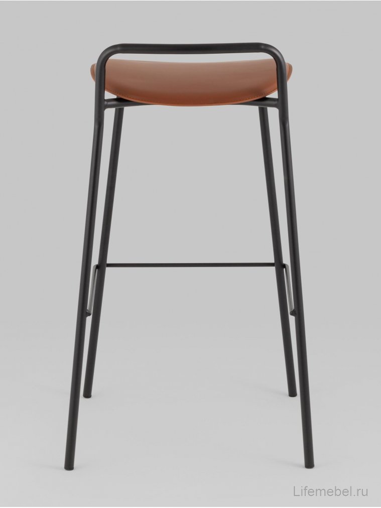 Барный стул Векторн, экокожа, коричневый