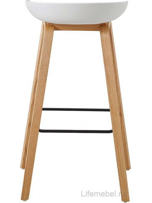 Барный стул BY003 белый / бук / матовый черный металл