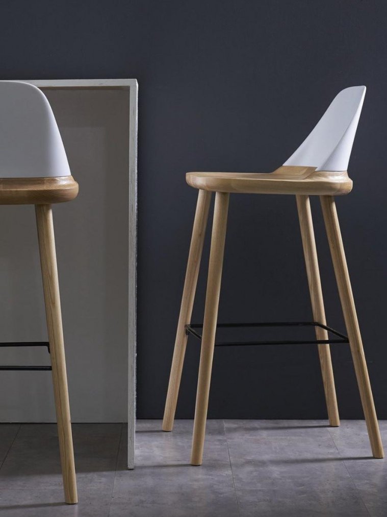 Барный стул BS-S123A белый / дерево