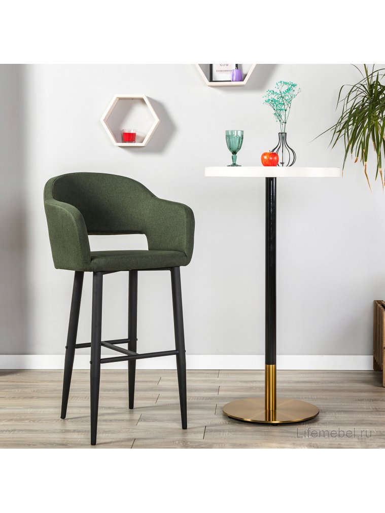 Барный стул Oscar тёмно-зеленый / черный