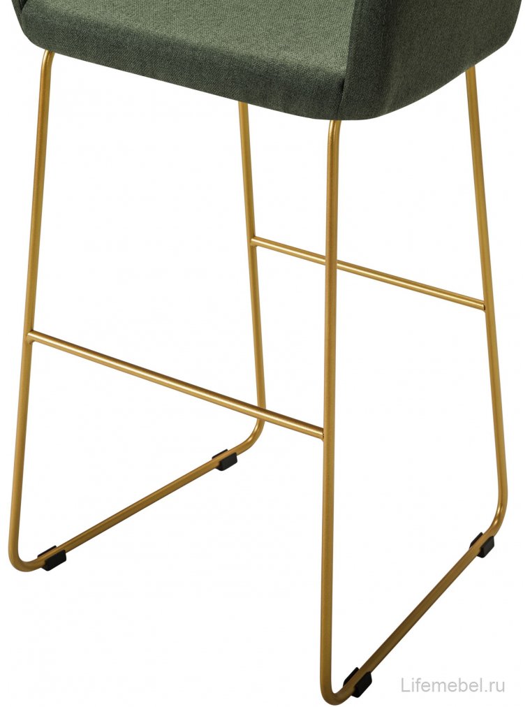 Барный стул Oscar тёмно-зеленый / линк золото