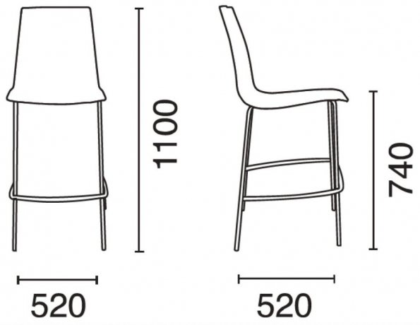 Барный стул PP/xtremebsl37 прозрачный / хромированный