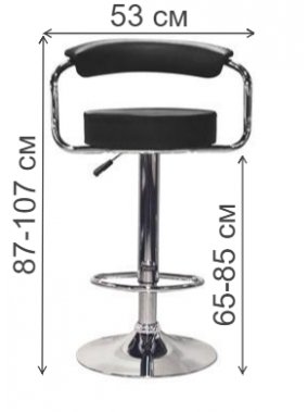 Барный стул Ronan T-305G black leather