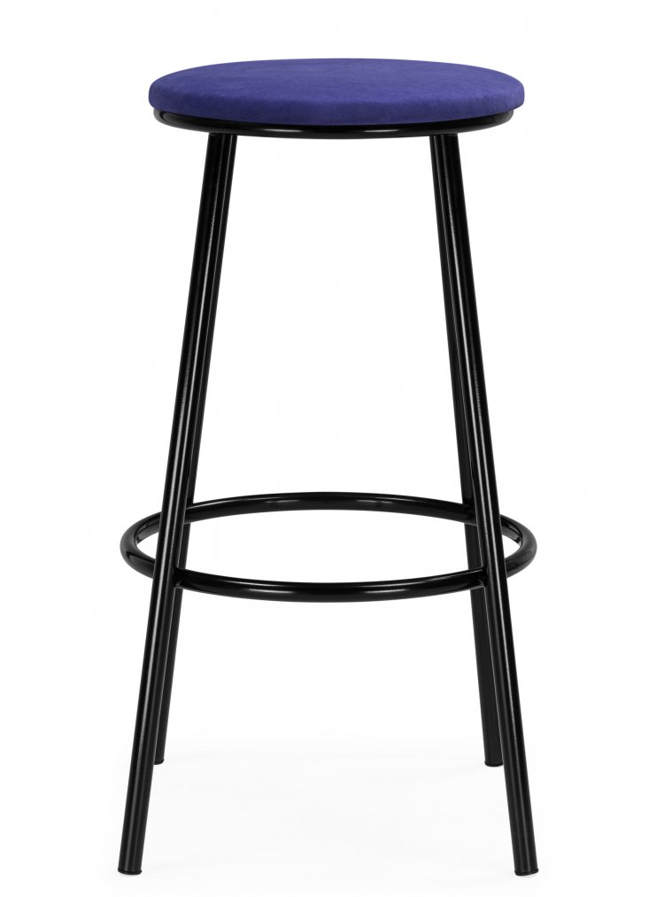 Барный стул Сансанви черный глянец фиолетовый велюр (teddy 944)