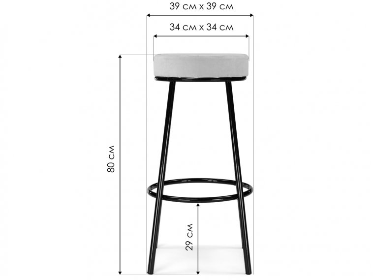 Барный стул Сансанви тедди 941 / черный глянец