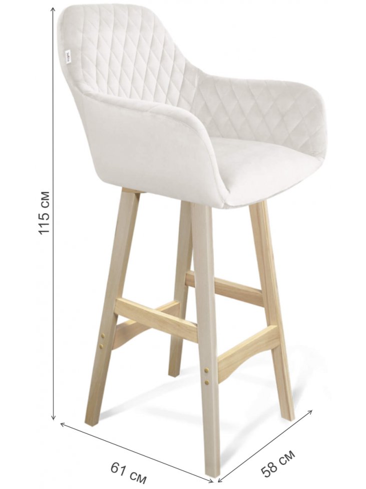 Барный стул SHT-ST38/S65 зефирный / прозрачный лак