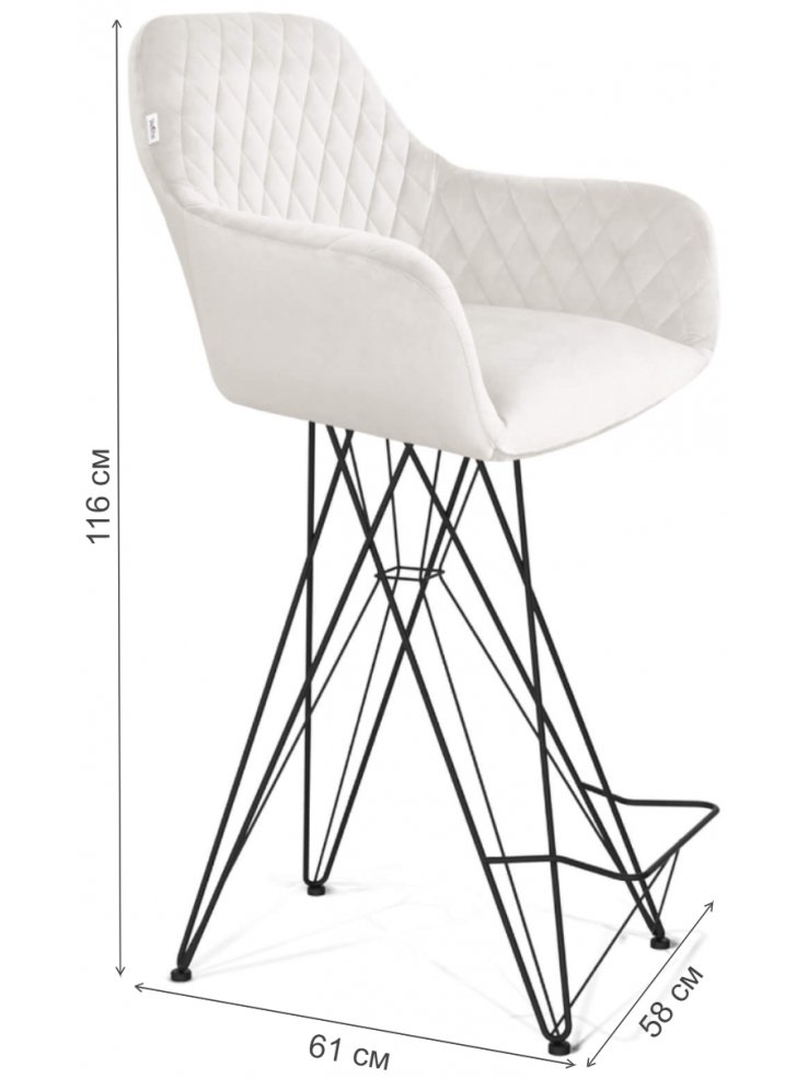 Барный стул SHT-ST38/S66 зефирный / черный муар