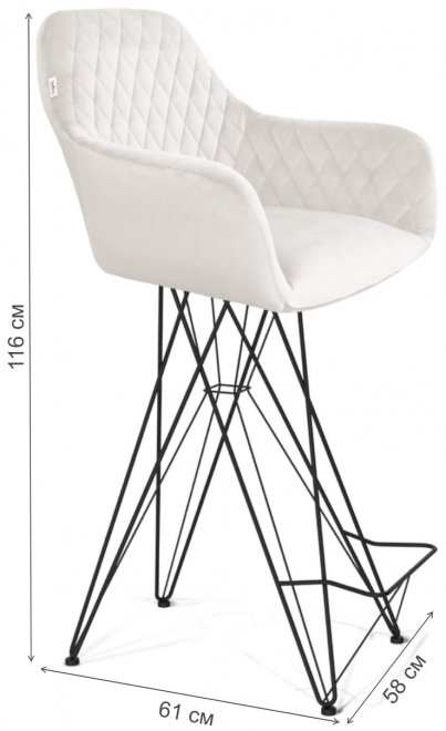 Барный стул SHT-ST38/S66 зефирный / черный муар