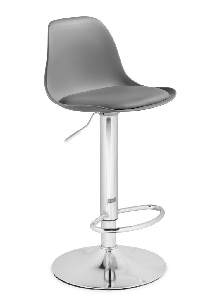 Барный стул Soft gray / chrome