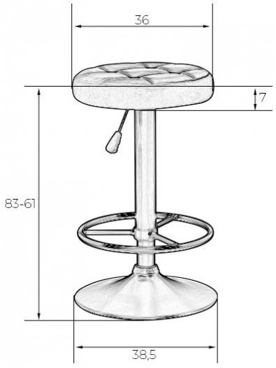 Барный стул 5008-LM Bruno серебряный / хром