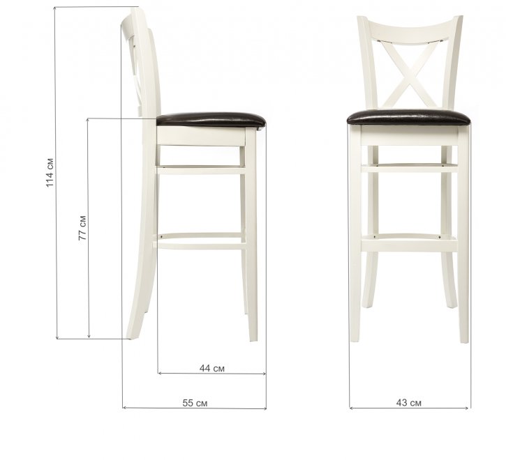 Барный стул Terra buttermilk / black