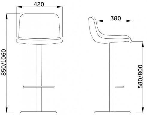 Барный стул Texas черный / черная нить