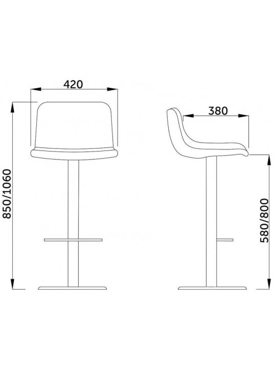 Барный стул Texas черный / черная нить