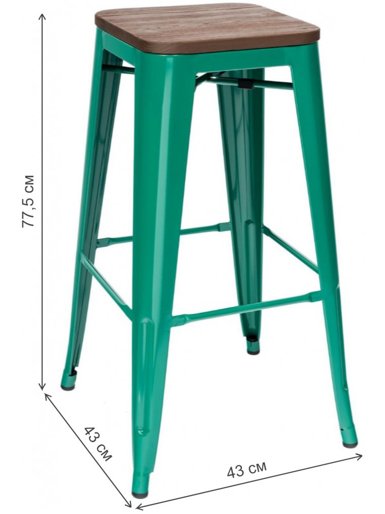 Барный стул Тиоли аквамарин / темное дерево