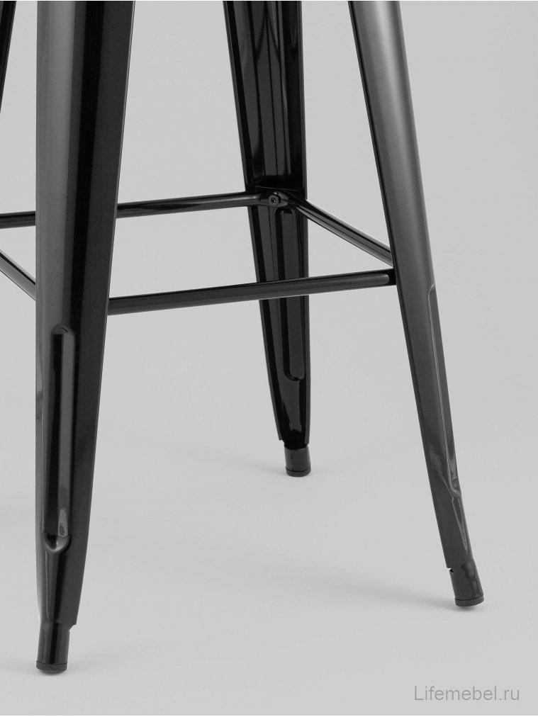 Барный стул Tolix черный / темное дерево