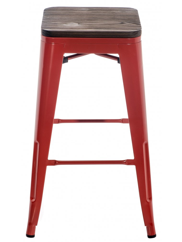 Барный стул Tolix Bar wood CColl T-2103B-26 red / brown walnut