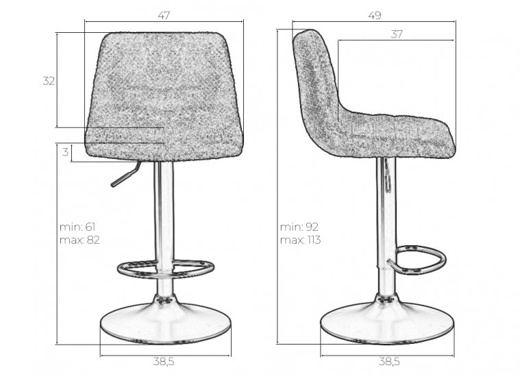 Барный стул Travis какао / черный