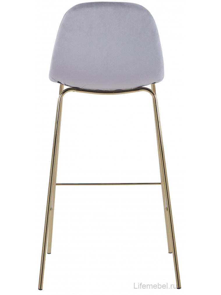 Барный стул Валли велюр серый / золотые ножки