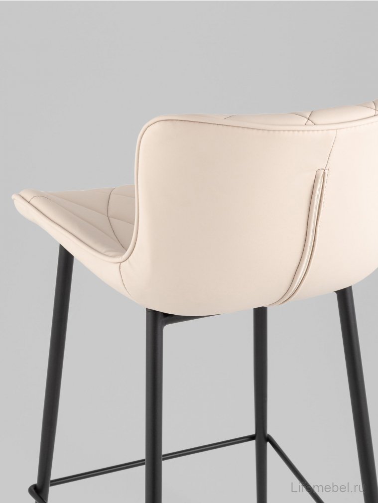 Полубарный стул Сейфорд, экокожа, светло-серый