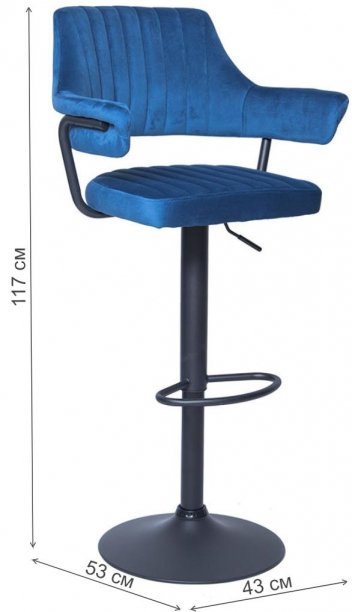 Барный стул WX-1029 бархат blue 8167-69 / black