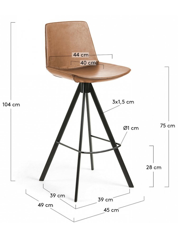 Барный стул Zast коричневый