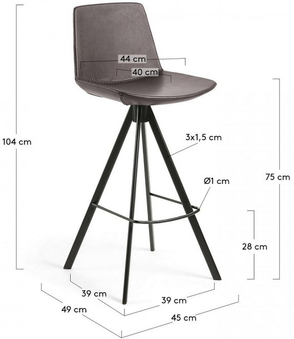 Барный стул Zast темно-коричневый
