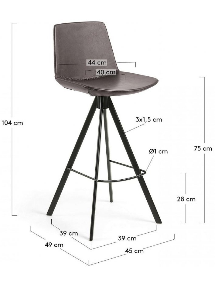 Барный стул Zast темно-коричневый