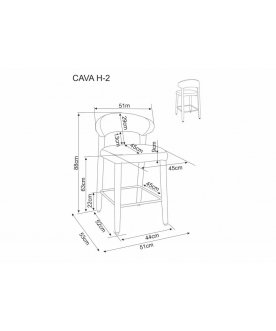 Полубарный стул Cava H_2 t.253