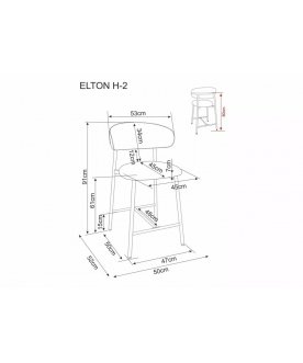 Полубарный стул Elton H_2