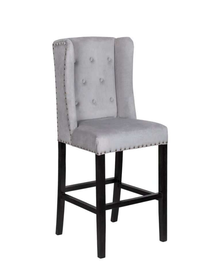 Дизайнерский барный стул Skipton Grey Velvet