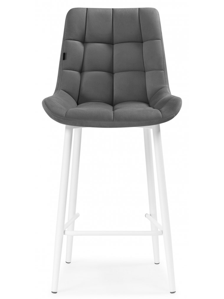 Полубарный стул Алст темно-серый (velutto 32) / белый