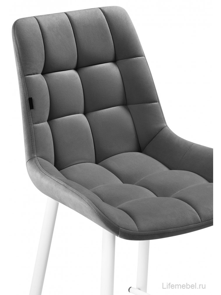 Полубарный стул Алст темно-серый (velutto 32) / белый