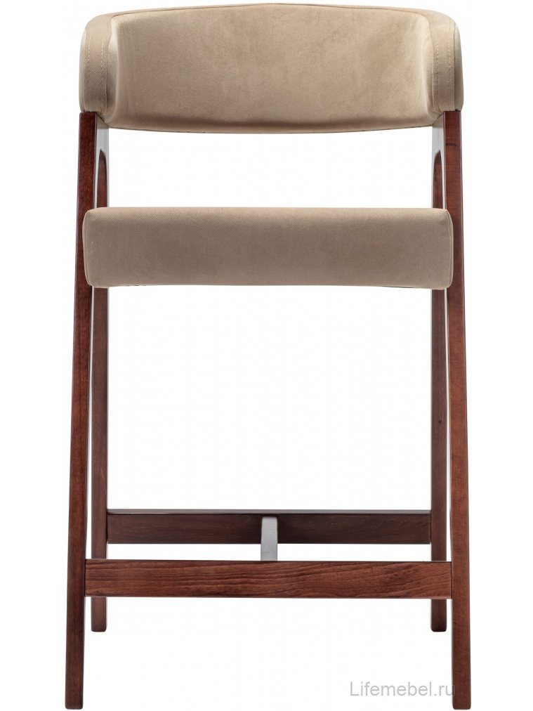 Полубарный стул Baxter beige / темный орех