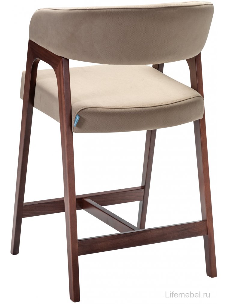 Полубарный стул Baxter beige / темный орех
