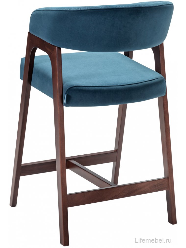 Полубарный стул Baxter blue / темный орех