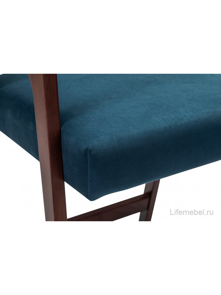 Полубарный стул Baxter blue / темный орех