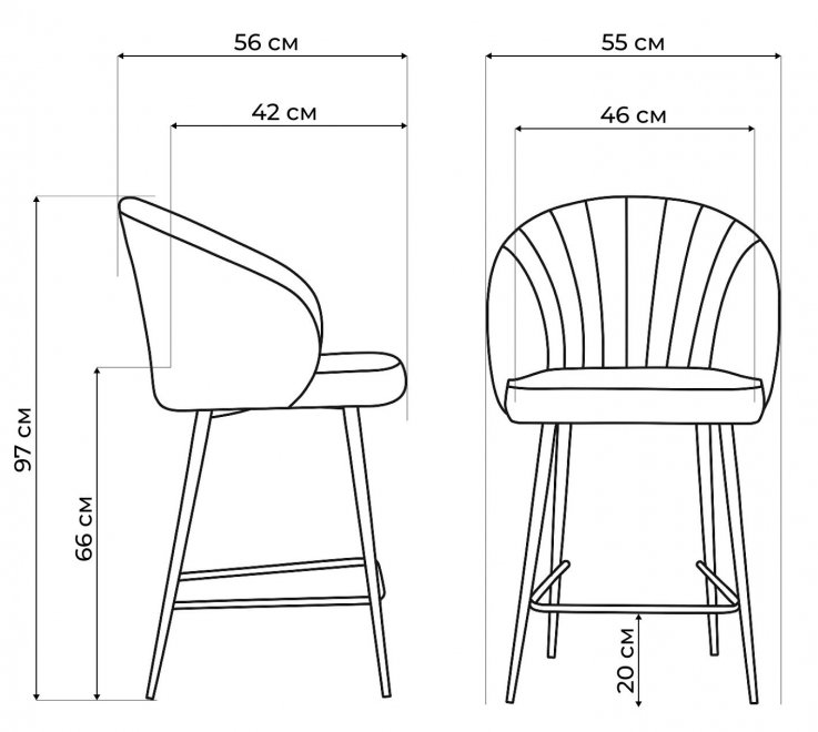 Полубарный стул Бэнбу marseille 13 / черный