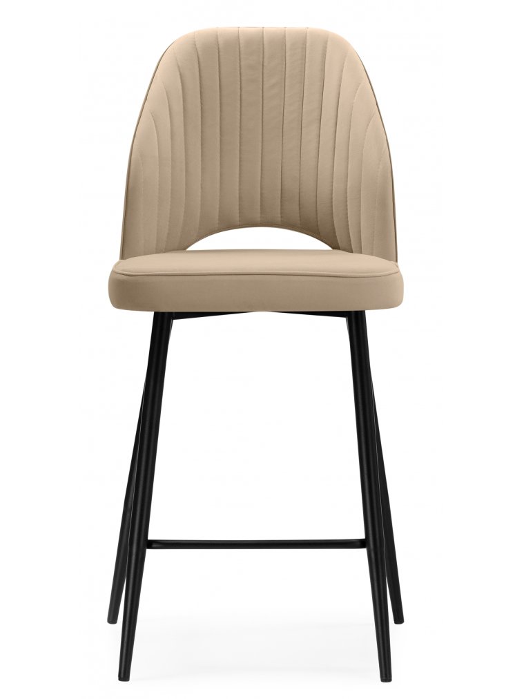 Полубарный стул Брейния бежевый (velutto 05) / черный