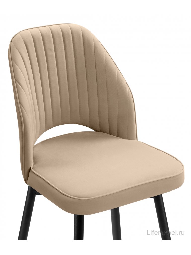 Полубарный стул Брейния бежевый (velutto 05) / черный