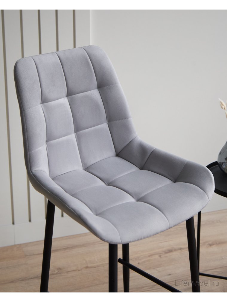 Полубарный стул Челси 360 светло-серый (zd 960) / черный