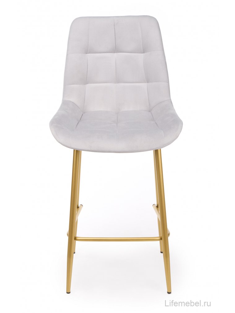 Полубарный стул Челси 360 светло-серый (zd 960) / золотой
