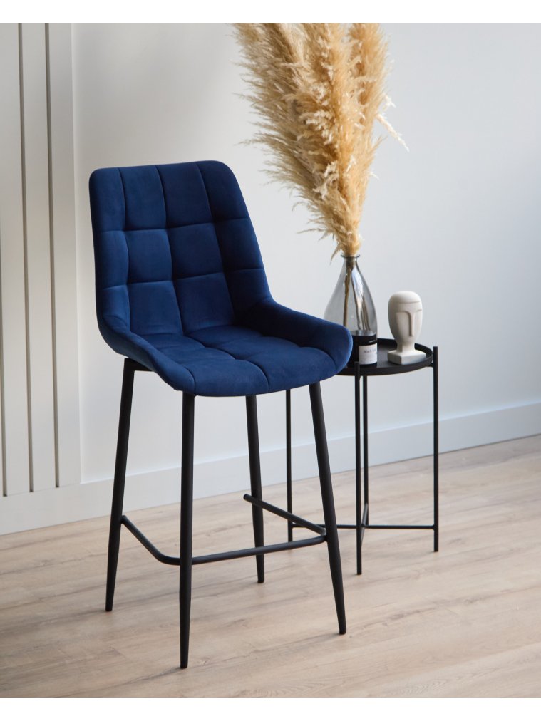 Полубарный стул Челси синий (zd 798) / черный