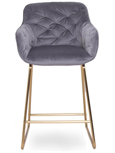 Полубарный стул D12 бархат grey vic 28 / golden