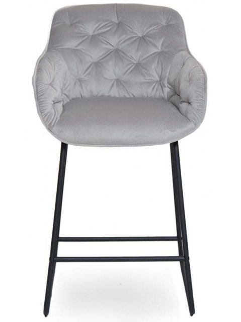 Полубарный стул Olenna бархат light grey vic 25 / black