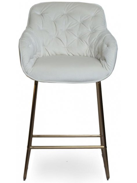 Полубарный стул D12 бархат milk vic 1 / golden