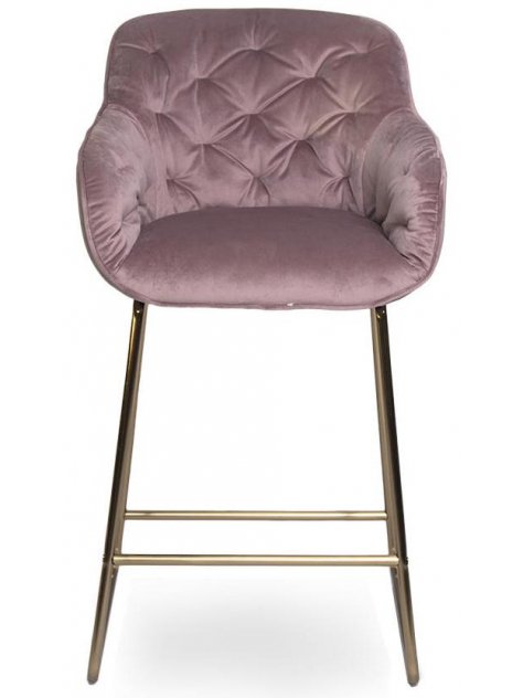 Полубарный стул D12 бархат old pink vic 18 / golden