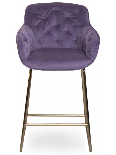 Полубарный стул D12 бархат purple vic 73 / golden