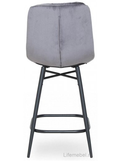 Полубарный стул D20 бархат grey vic 28 / black