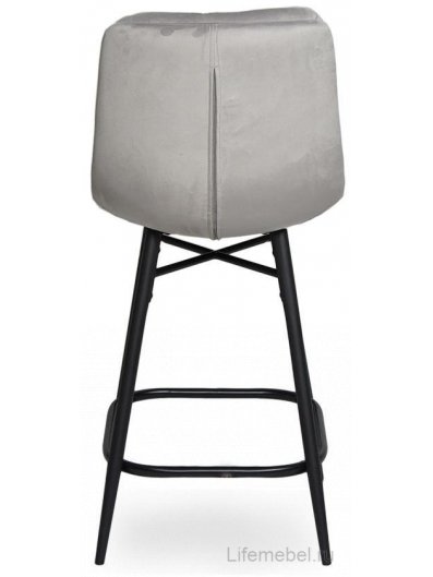 Полубарный стул D20 бархат light grey vic 25 / black